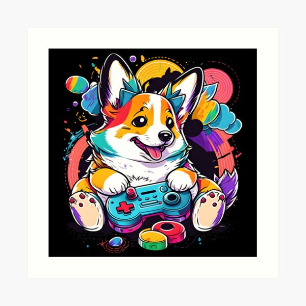 Gaming Corgi - The Cutest Gamer Pup! Art Print for Sale by Epicsessed