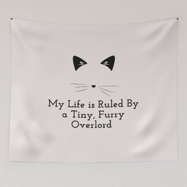 Item preview, My Life Is Ruled By a Tiny Furry Overlord Cat Face designed and sold by Cheeeeky.