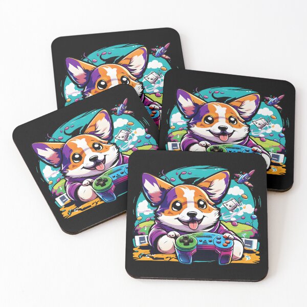 Item preview, Corgi Dog Gamer Colorful Kawaii designed and sold by Leonardo Palumbo.