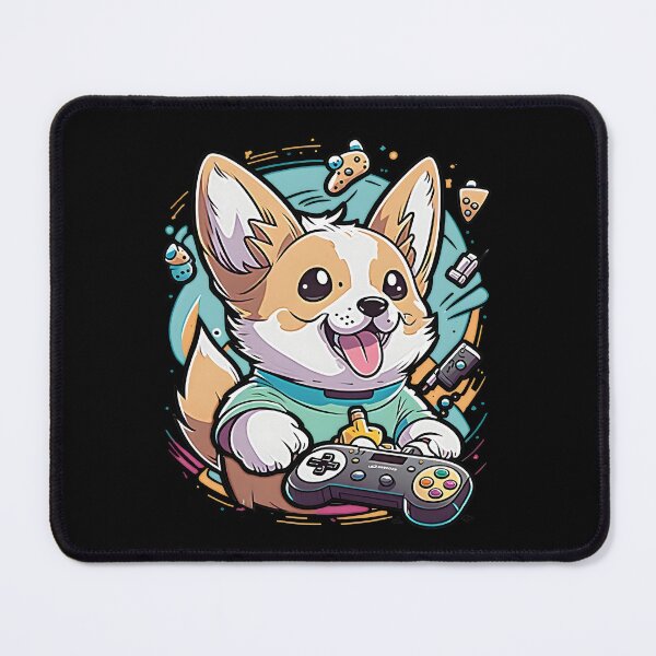 Item preview, Corgi Dog Gamer Colorful Kawaii designed and sold by Leonardo Palumbo.