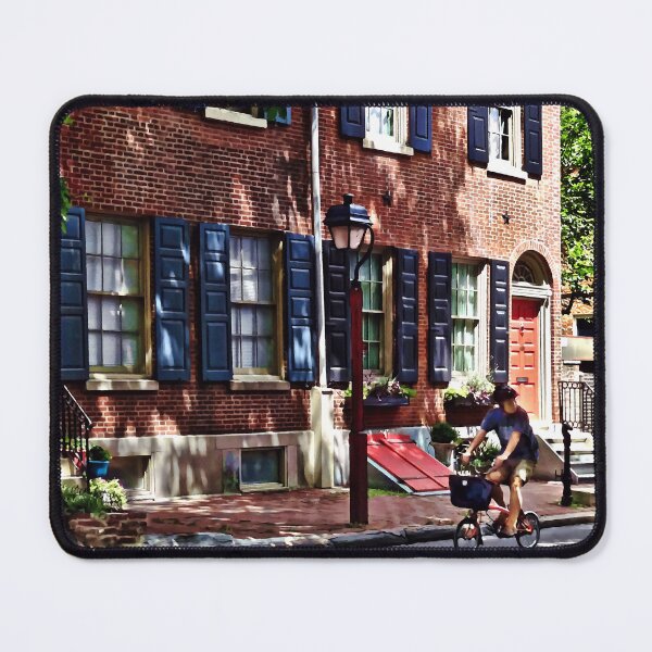 Item preview, Philadelphia PA - Man Riding Folding Bicycle designed and sold by Susan Savad.