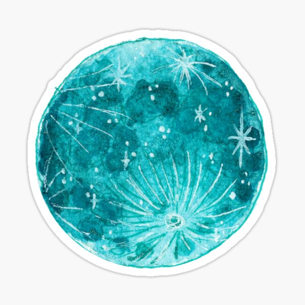 Aqua Moon Sticker