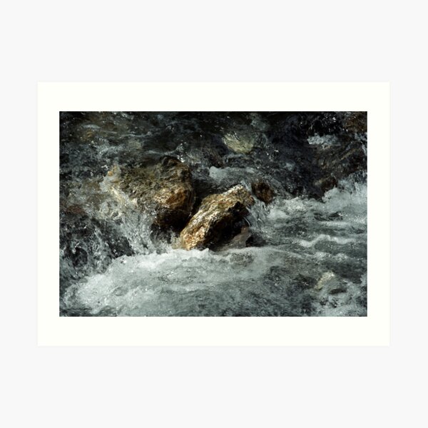 Weisse Lütschine: How long can a stone resist all that water? Art Print