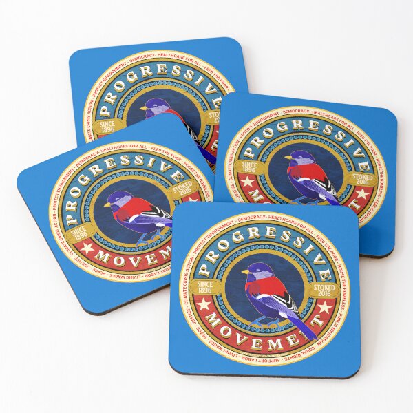 Item preview, PMD00567 Progressive Movement Designs Red White Blue bird shows you support progressive policy goals for progressive Democrats, progressive Independents and Bernie Sanders supporters designed and sold by ProgressiveLeft.