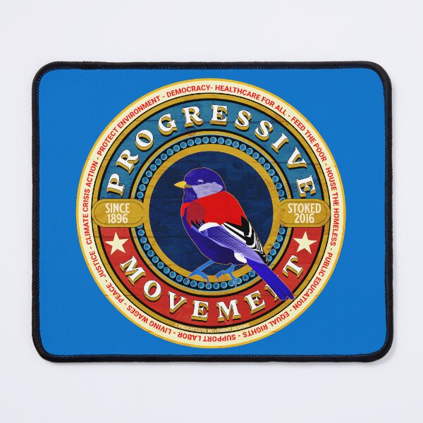 Item preview, PMD00567 Progressive Movement Designs Red White Blue bird shows you support progressive policy goals for progressive Democrats, progressive Independents and Bernie Sanders supporters designed and sold by ProgressiveLeft.