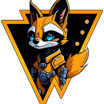 Artwork thumbnail, CYBER FOX Sticker by Rusty lynx Design