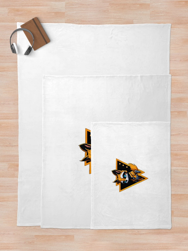 Thumbnail 5 of 6, Throw Blanket, CYBER FOX Sticker designed and sold by Rusty lynx Design.