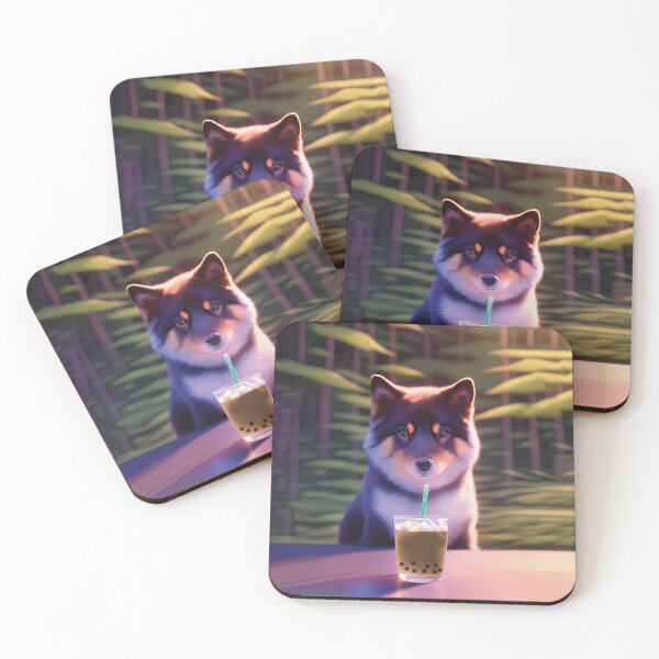 Item preview, Finnish Lapphund Lappie with boba bubble tea designed and sold by akwl-design.