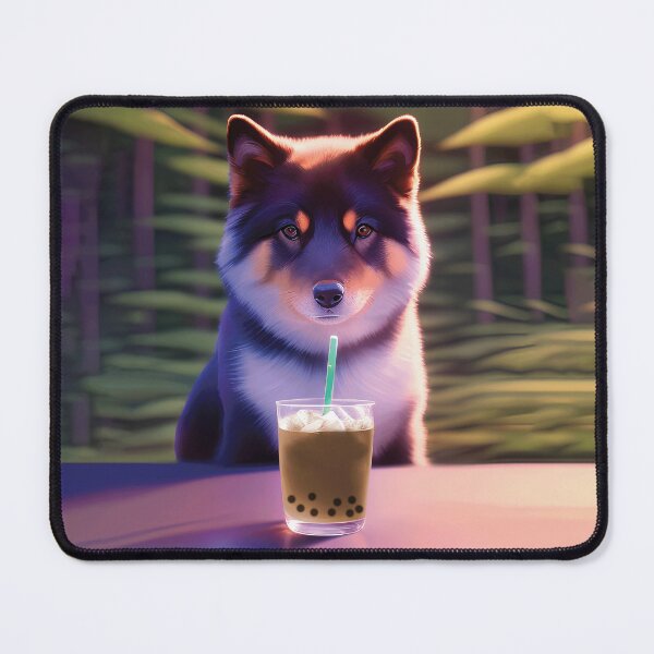Item preview, Finnish Lapphund Lappie with boba bubble tea designed and sold by akwl-design.