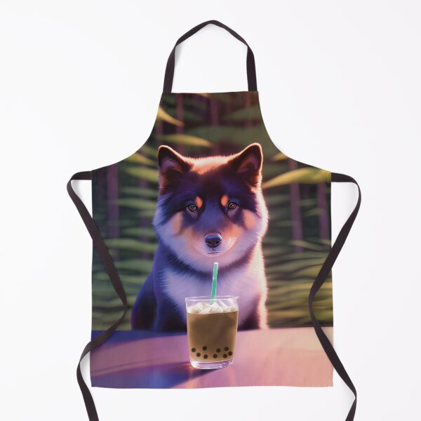 Item preview, Finnish Lapphund Lappie with boba bubble tea designed and sold by akwl-design.