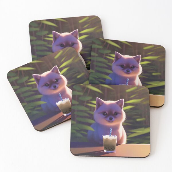 Item preview, Pomeranian with boba bubble tea designed and sold by akwl-design.