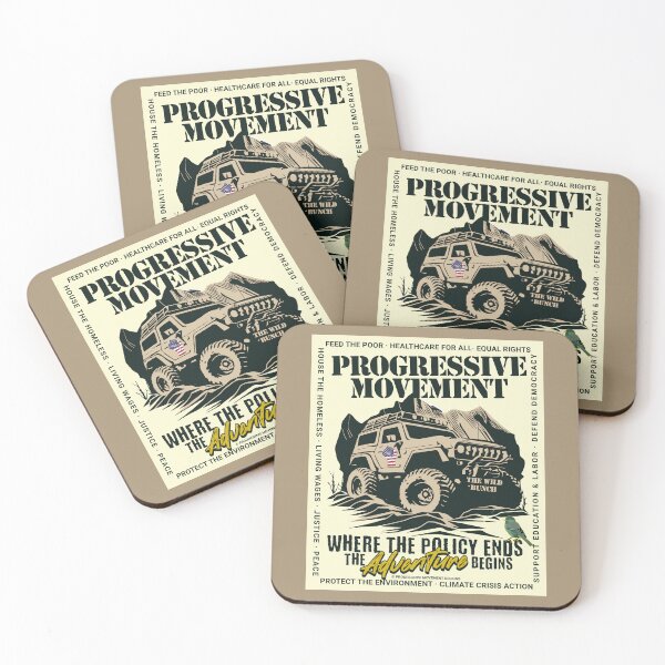 Item preview, PMD00569 Progressive Movement Designs Off Road Vehicle Where Policy Ends Adventure Begins for progressive Democrats and Bernie Sanders supporters up to the challenges with 12 policy goals designed and sold by ProgressiveLeft.
