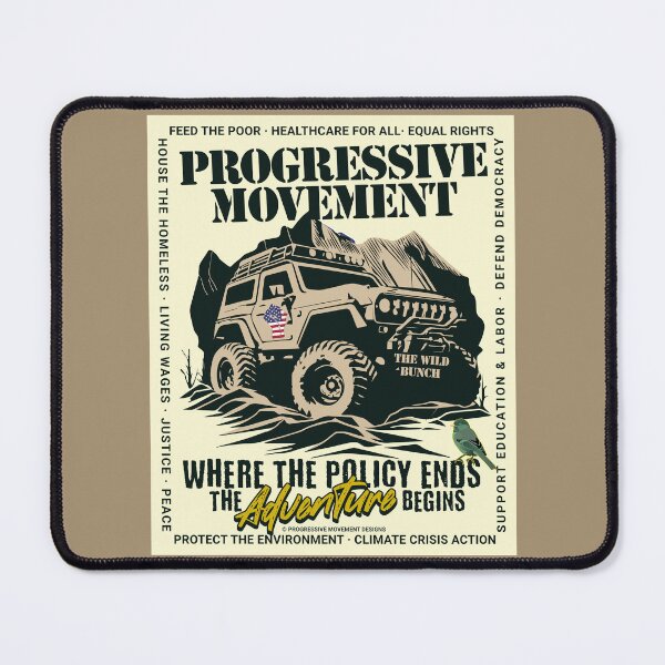 Item preview, PMD00569 Progressive Movement Designs Off Road Vehicle Where Policy Ends Adventure Begins for progressive Democrats and Bernie Sanders supporters up to the challenges with 12 policy goals designed and sold by ProgressiveLeft.