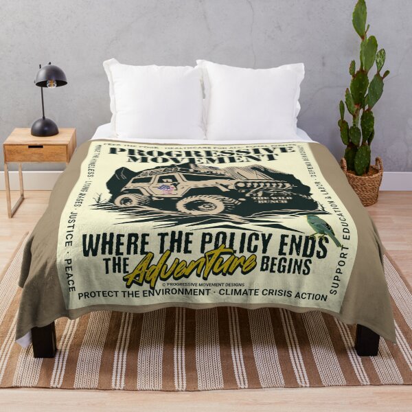 Item preview, PMD00569 Progressive Movement Designs Off Road Vehicle Where Policy Ends Adventure Begins for progressive Democrats and Bernie Sanders supporters up to the challenges with 12 policy goals designed and sold by ProgressiveLeft.