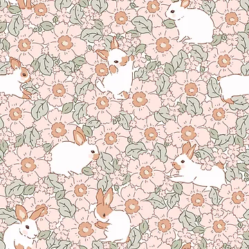 Artwork thumbnail, Cute Bunnies Easter Pattern Rabbit by AiPatternLy