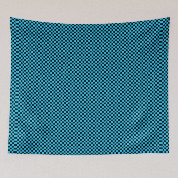 Item preview, black turquoise small checkered designed and sold by dedoma.