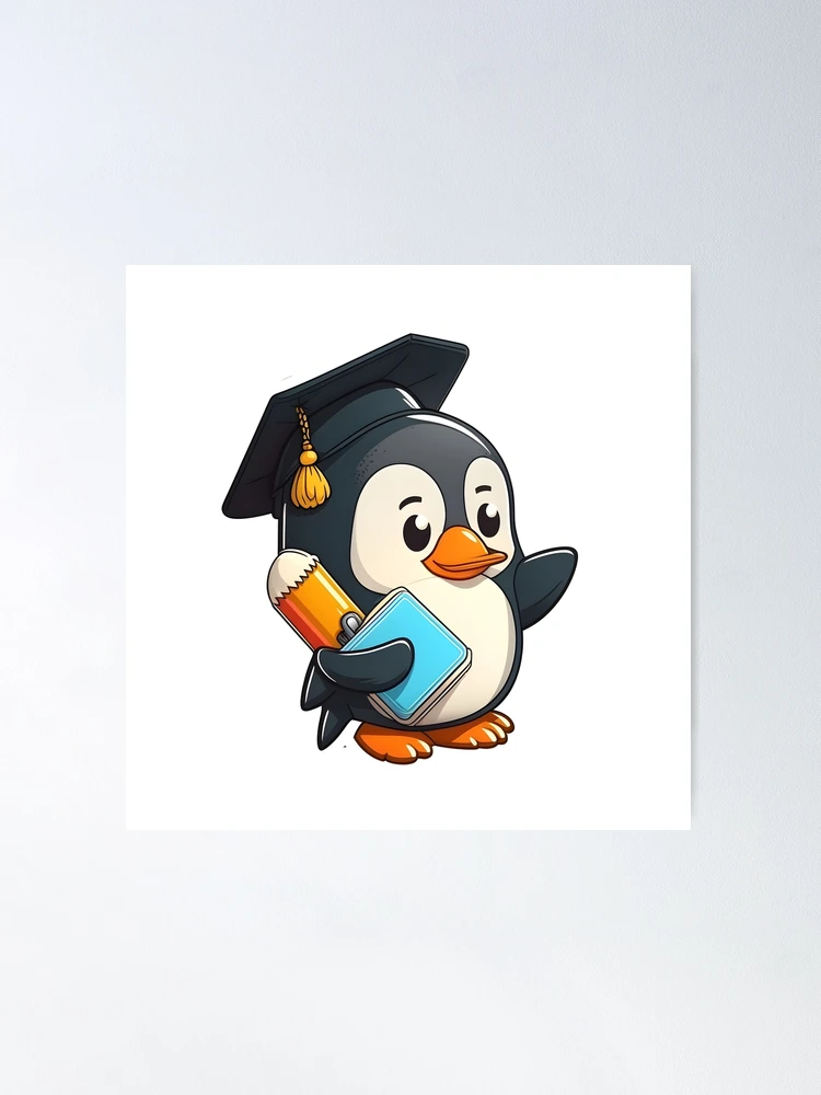 Netter Pinguin-Student-Charakter | Poster
