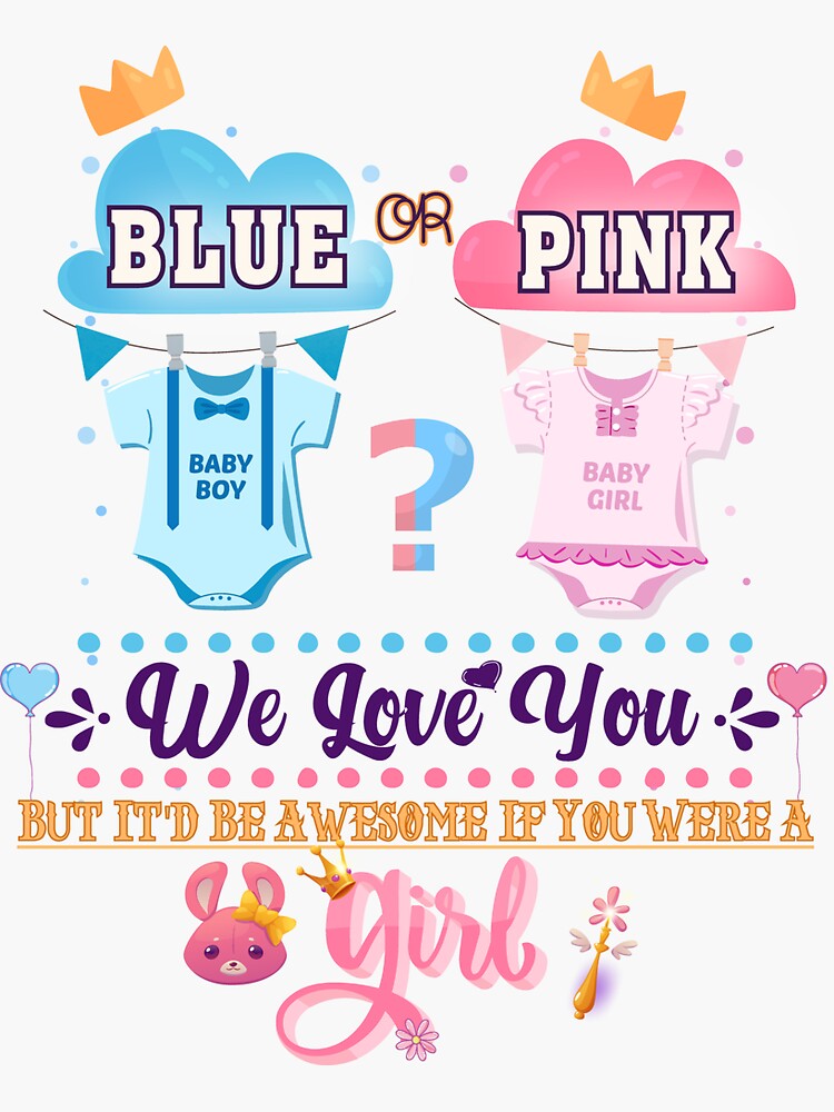 Sticker for Sale avec l'œuvre « Le sexe révèle le rose ou le bleu