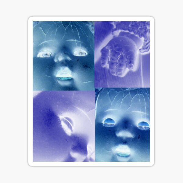 Creepy Doll Collage Sticker