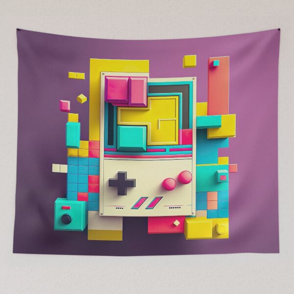 Item preview, Retro Handheld Video Game Console Voxel Art designed and sold by mhart64.