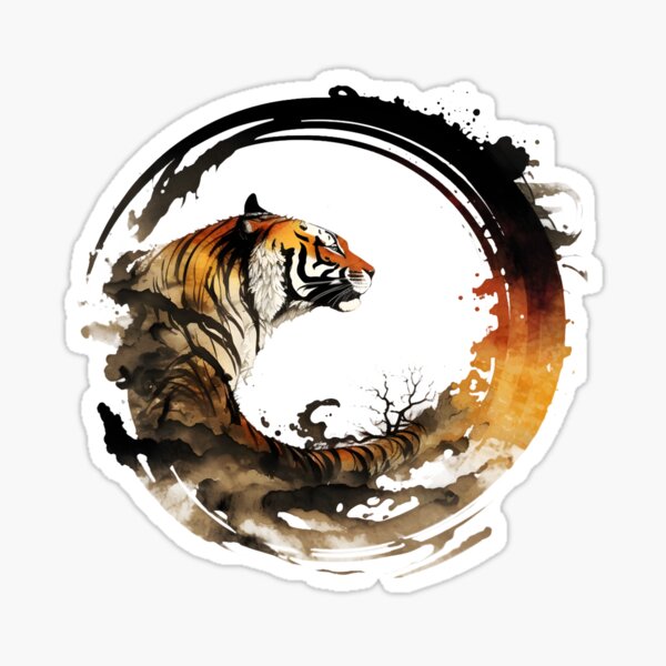 Aperçu de l'œuvre Tigre Enso créée et vendue par CalyCollab.