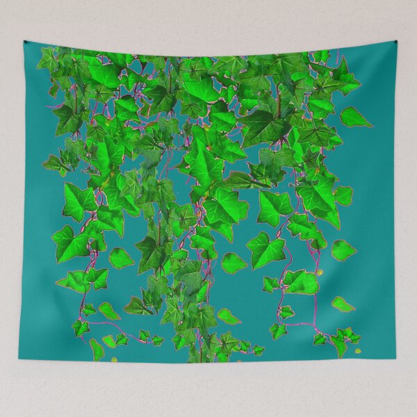Item preview, HANGING IVY GREEN HOUSE PLANT TEAL ART designed and sold by sharlesart.