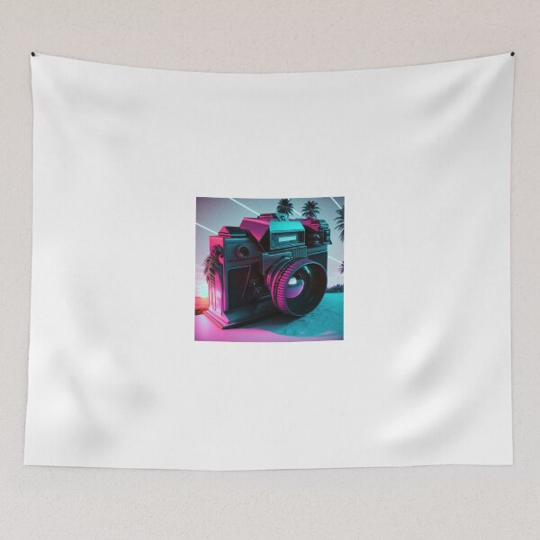 Item preview, Retro Synthwave Camera Palm Trees designed and sold by TheChongster.