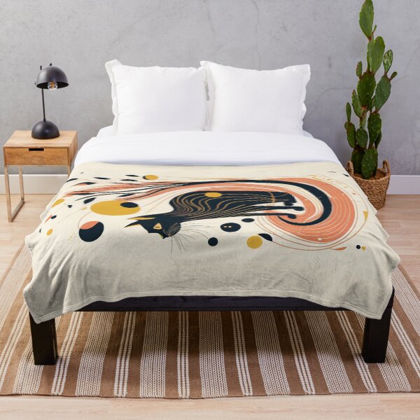 Aperçu de l'œuvre Boho Cat 198 Abstract Art Print Peinture Décoration murale créée et vendue par winterkitty88.