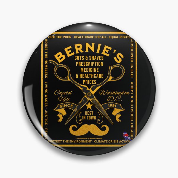 Item preview, PMD00571 Progressive Movement Designs Bernies Cuts And Shaves Medicine and Healthcare Costs for Americans design for progressive Democrats and Bernie Sanders supporters with 12 policy goals designed and sold by ProgressiveLeft.