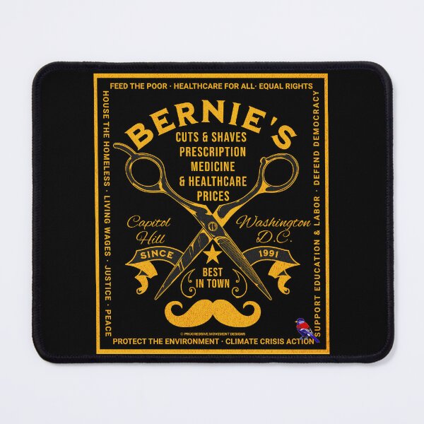 Item preview, PMD00571 Progressive Movement Designs Bernies Cuts And Shaves Medicine and Healthcare Costs for Americans design for progressive Democrats and Bernie Sanders supporters with 12 policy goals designed and sold by ProgressiveLeft.