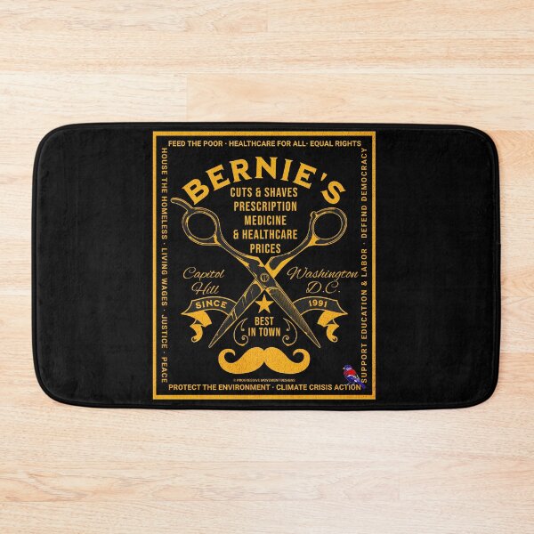 Item preview, PMD00571 Progressive Movement Designs Bernies Cuts And Shaves Medicine and Healthcare Costs for Americans design for progressive Democrats and Bernie Sanders supporters with 12 policy goals designed and sold by ProgressiveLeft.