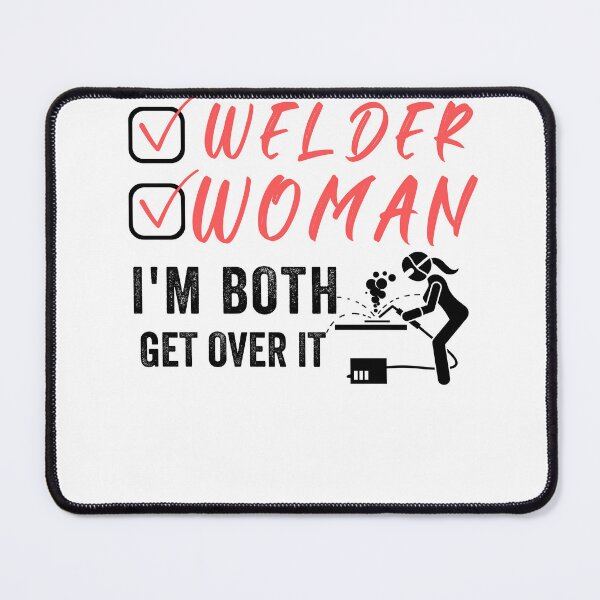 Item preview, Welder Woman I'm Both Get Over It Funny Welding Classic designed and sold by POPLIN ⭐ ⭐ ⭐ ⭐ ⭐.