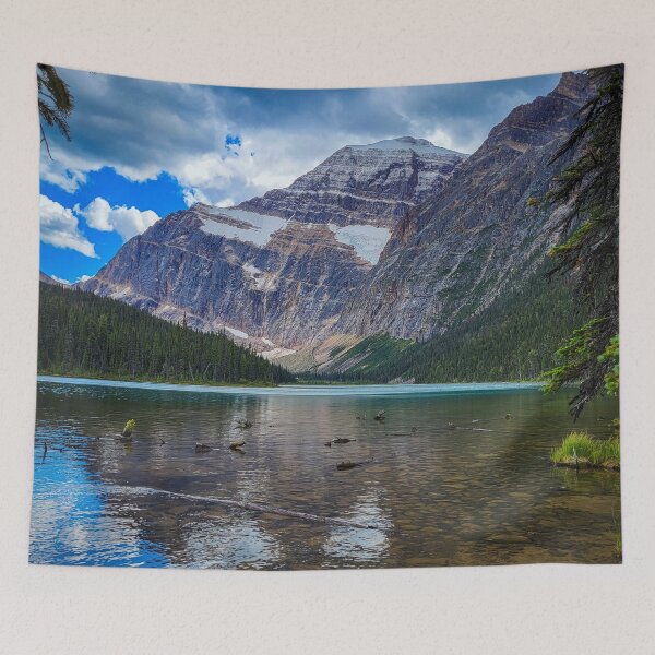 Item preview, Jasper National Park Clear Lake with Mountain Snowy Peak View V1  designed and sold by Family Journey with God.