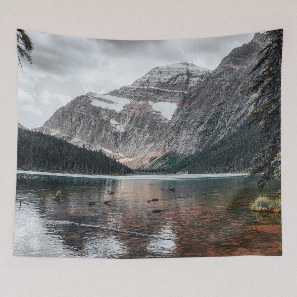 Item preview, Jasper National Park Clear Lake with Mountain Snowy Peak View V2 designed and sold by Family Journey with God.
