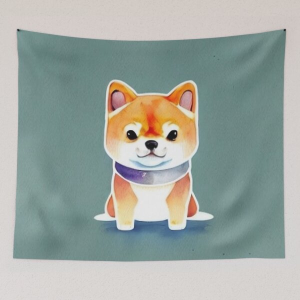 Item preview, Cute Shiba Inu Puppy Art 1 designed and sold by cutiepeaupies.