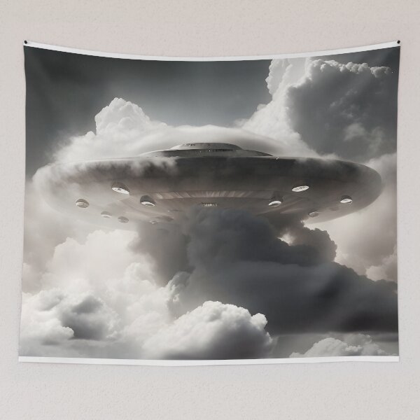 Item preview, UFO in Clouds designed and sold by UFO-UAP-XYZ.