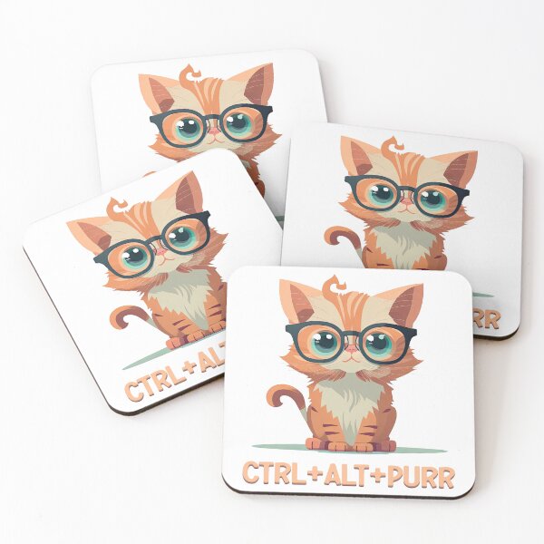 Item preview, Ctrl + Alt + Purr - Purrfect Nerdy Geeky Cat designed and sold by JustSimpleUK.