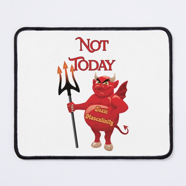 Item preview, Not Today Satan Toxic Masculinity Funny Sarcastic Devil with Hooves & Pitchfork designed and sold by JoyOfHopeStore.