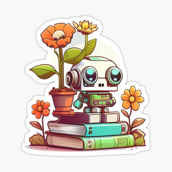 Cute Robot Sticker for Sale by DoodleDazzle