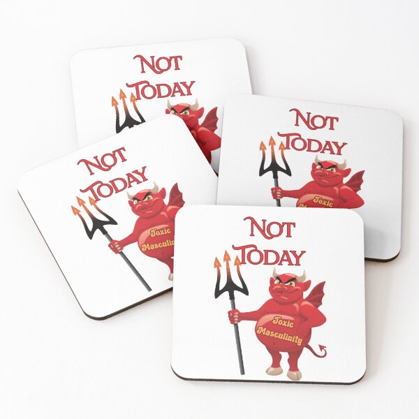 Item preview,  Not Today Satan Toxic Masculinity Funny Sarcastic Devil with Hooves & Pitchfork designed and sold by JoyOfHopeStore.