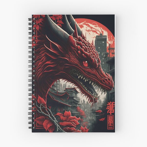 Artikelvorschau, Japanischer roter Drache in der Tokyo-Vintage-Mythologie entworfen und verkauft von BmoreCreative.