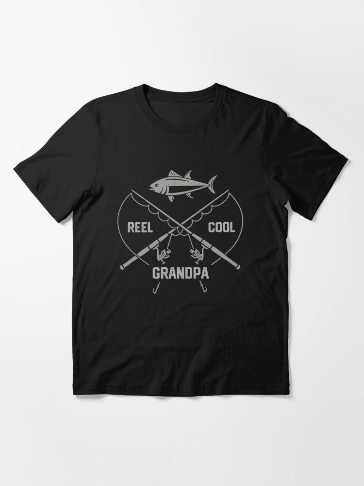 Vintage Reel Cool Grandpa Fish Fishing Father's Day Big and Tall Men T-shirt