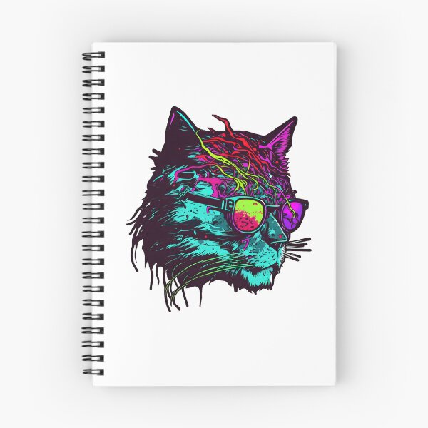 Item preview, zombie synthwave cat designed and sold by CustomPrintHub.