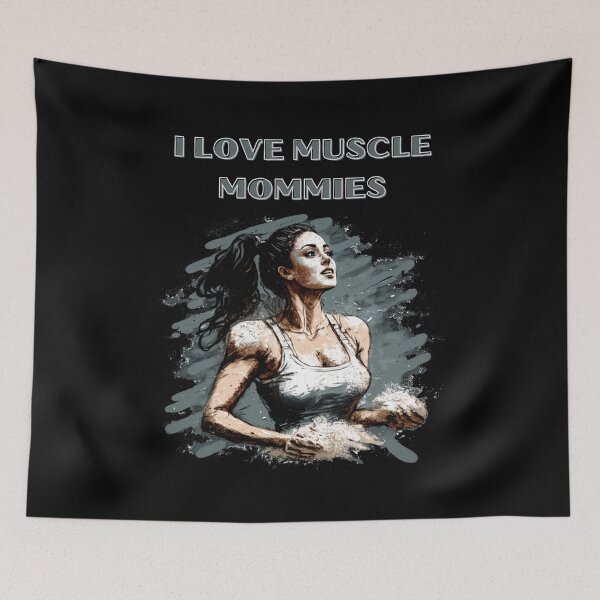 Item preview, I Love Muscle Mommies cute baker girl for her, for him designed and sold by VectorPower.
