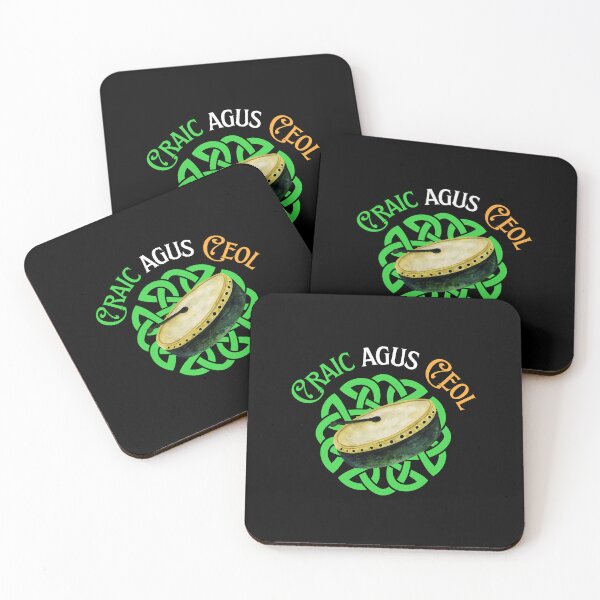 Item preview, Craic Agus Ceol Irish Language Gaeilge Bodhrán designed and sold by Irishprints.