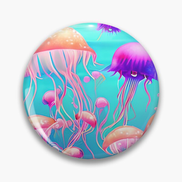 Item preview, Pink Jellyfish Blue Ocean designed and sold by purplesensation.