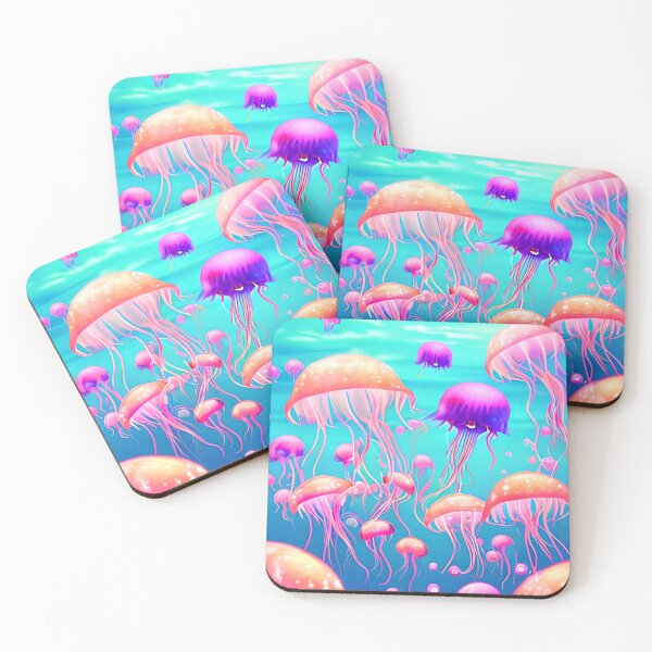 Item preview, Pink Jellyfish Blue Ocean designed and sold by purplesensation.