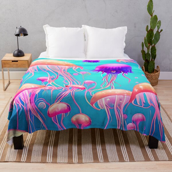 Item preview, Pink Jellyfish Blue Ocean designed and sold by purplesensation.