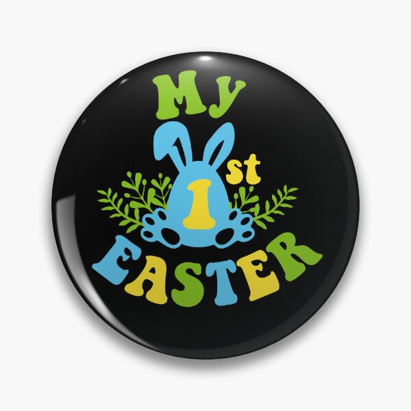 Item preview, My first Easter day| my 1st Easter Day| Easter Egg with ears in groove retro style designed and sold by Createya.