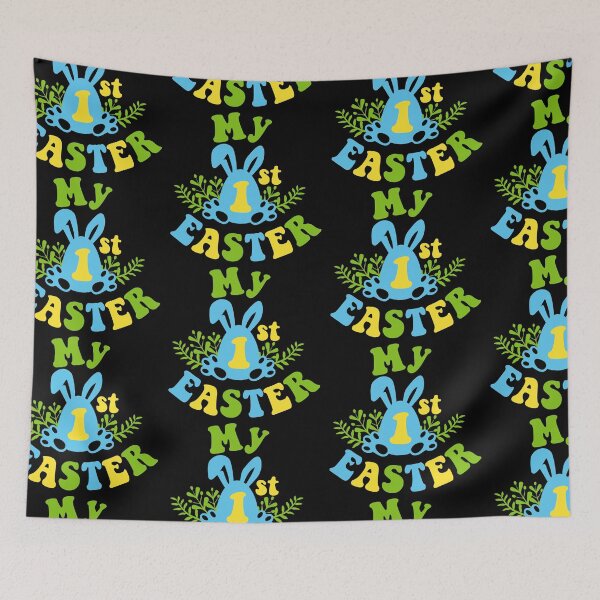 Item preview, My first Easter day| my 1st Easter Day| Easter Egg with ears in groove retro style designed and sold by Createya.